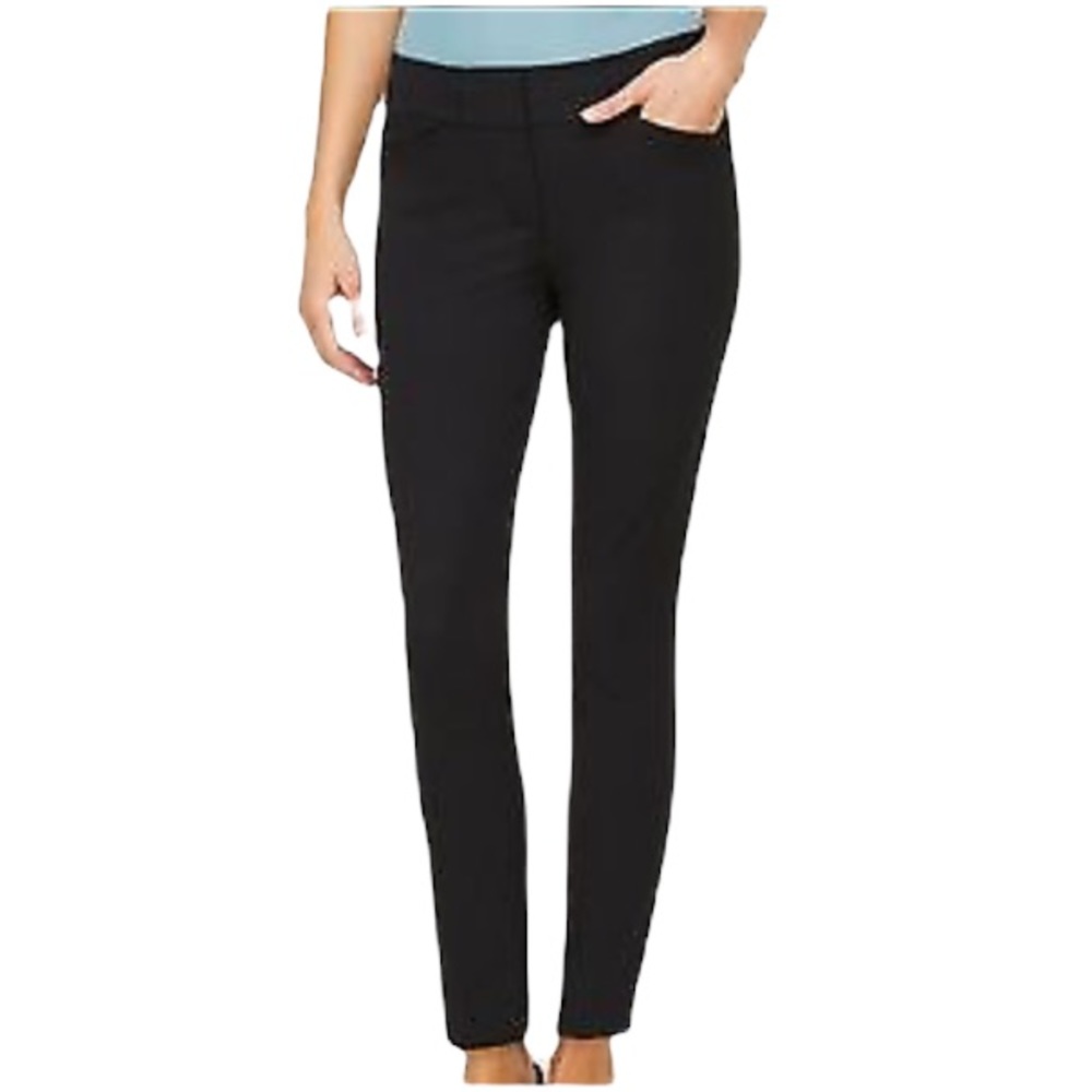 LOFT Black Velvety Black Stretch Skinny Curry Skinny Ankle Pants 8